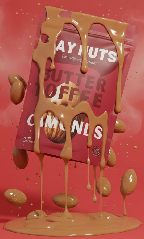 Butter Toffee Almonds Rich buttery sweetness meets golden toffee crunch with a luxurious irresistible indulgence.