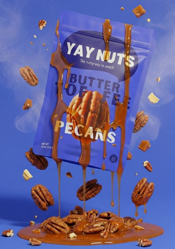 Butter Toffee Pecans Rich buttery sweetness meets golden toffee crunch with a luxurious irresistible indulgence.
