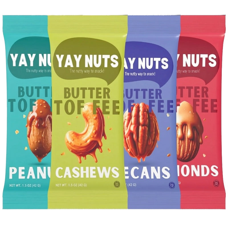 Four Yay Nuts butter toffee bags